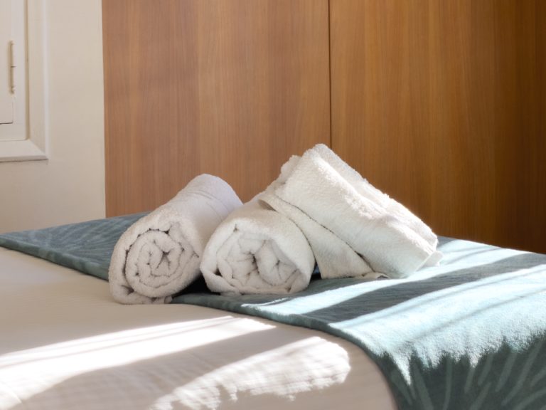 Detalle de la cama preparada